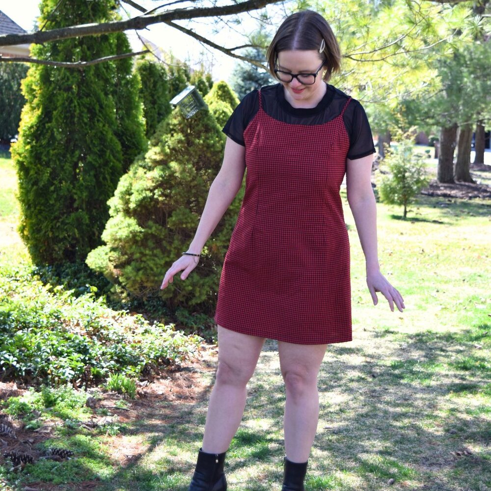 Black and Red Gingham Mini Dress
